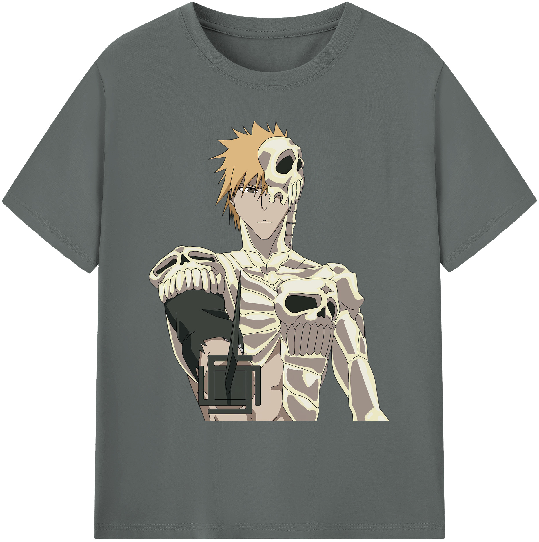 （画像用） ブリーチ 黒崎一護（くろさき いちご）BLEACH Kurosaki Ichigo 綿100％ メンズ半袖Tシャツ｜肌触りやわらか＆通気性